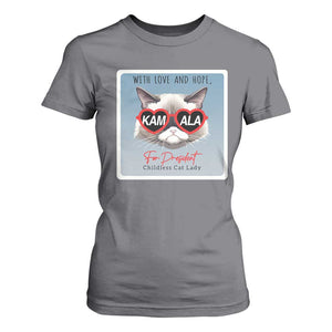 Kamala For President 2024 T Shirt For Women With Love And Hope Cool Cat TS09 Charcoal Print Your Wear