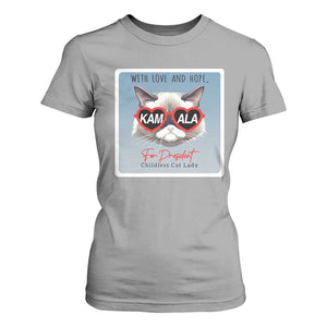 Kamala For President 2024 T Shirt For Women With Love And Hope Cool Cat TS09 Sport Gray Print Your Wear