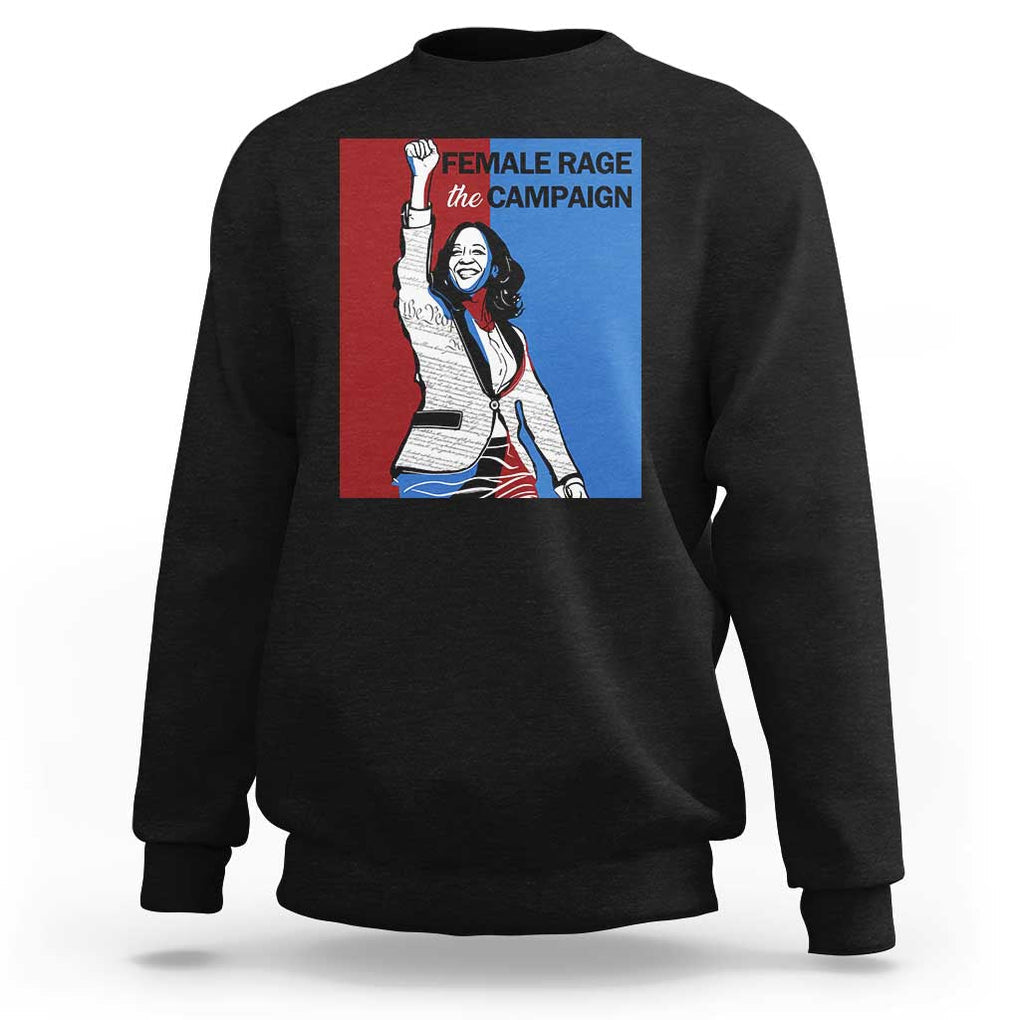 Harris 2024 Sweatshirt Female Rage The Campaign Kamala Support TS09 Black Print Your Wear