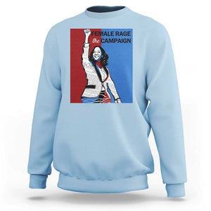 Harris 2024 Sweatshirt Female Rage The Campaign Kamala Support TS09 Light Blue Print Your Wear