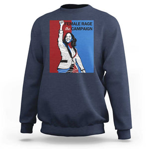 Harris 2024 Sweatshirt Female Rage The Campaign Kamala Support TS09 Navy Print Your Wear