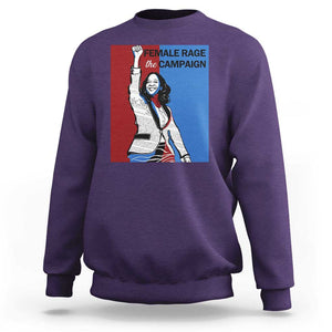 Harris 2024 Sweatshirt Female Rage The Campaign Kamala Support TS09 Purple Print Your Wear