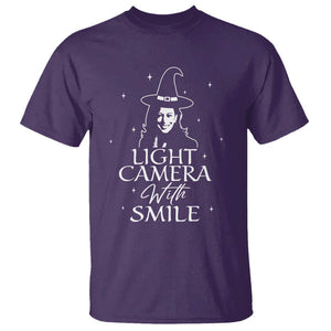 Funny Halloween Witch Kamala T Shirt Light Camera Witch Smile Harris 2024 TS09 Purple Print Your Wear