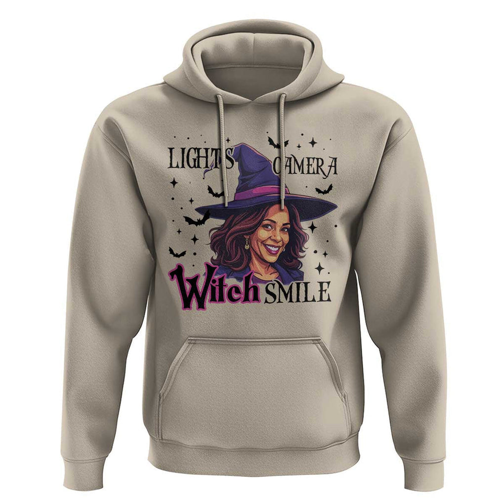 Funny Halloween Witch Harris Hoodie Light Camera Witch Smile Kamala Support TS09 Sand Print Your Wear