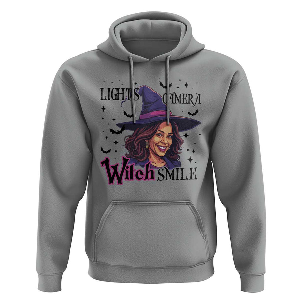 Funny Halloween Witch Harris Hoodie Light Camera Witch Smile Kamala Support TS09 Sport Gray Print Your Wear