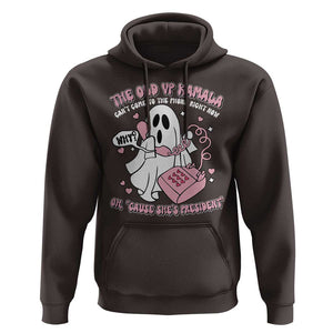 Funny Halloween Harris Hoodie The Old VP Kamala Can't Come To The Phone TS09 Dark Chocolate Print Your Wear