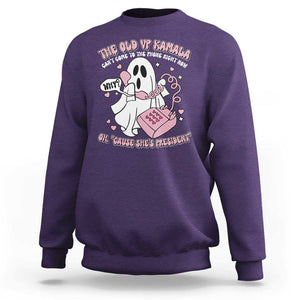 Funny Halloween Harris Sweatshirt The Old VP Kamala Can't Come To The Phone TS09 Purple Print Your Wear