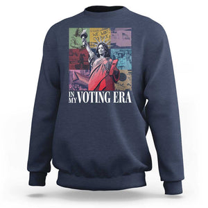 Harris 2024 Sweatshirt In My Voting Era Kamala Liberty Of Statue TS09 Navy Print Your Wear