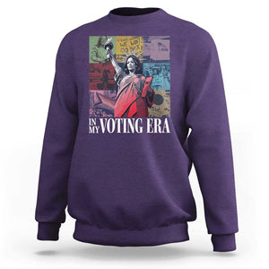 Harris 2024 Sweatshirt In My Voting Era Kamala Liberty Of Statue TS09 Purple Print Your Wear