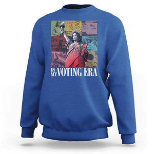 Harris 2024 Sweatshirt In My Voting Era Kamala Liberty Of Statue TS09 Royal Blue Print Your Wear