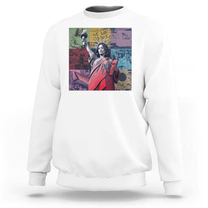 Harris 2024 Sweatshirt In My Voting Era Kamala Liberty Of Statue TS09 White Print Your Wear