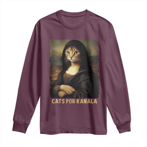 Funny Harris Cat Long Sleeve Shirt Cats Mona Lisa Vintage TS09 Maroon Print Your Wear