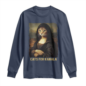 Funny Harris Cat Long Sleeve Shirt Cats Mona Lisa Vintage TS09 Navy Print Your Wear