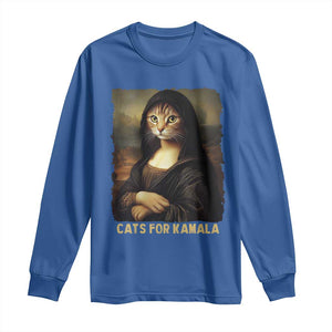 Funny Harris Cat Long Sleeve Shirt Cats Mona Lisa Vintage TS09 Royal Blue Print Your Wear