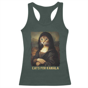 Funny Harris Cat Racerback Tank Top Cats Mona Lisa Vintage TS09 Dark Forest Green Print Your Wear