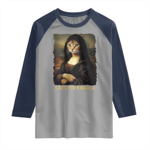 Funny Harris Cat Raglan Shirt Cats Mona Lisa Vintage TS09 Sport Gray Navy Print Your Wear