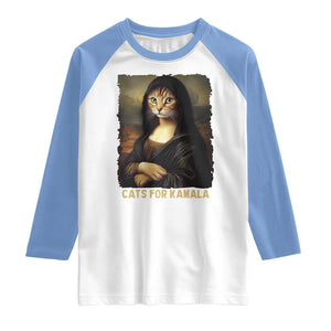 Funny Harris Cat Raglan Shirt Cats Mona Lisa Vintage TS09 White Carolina Blue Print Your Wear