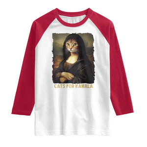 Funny Harris Cat Raglan Shirt Cats Mona Lisa Vintage TS09 White Red Print Your Wear