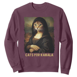 Funny Harris Cat Sweatshirt Cats Mona Lisa Vintage TS09 Maroon Print Your Wear