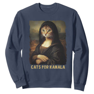 Funny Harris Cat Sweatshirt Cats Mona Lisa Vintage TS09 Navy Print Your Wear