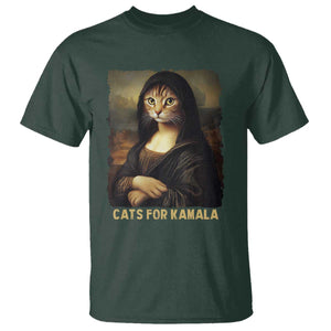 Funny Harris Cat T Shirt Cats Mona Lisa Vintage TS09 Dark Forest Green Print Your Wear