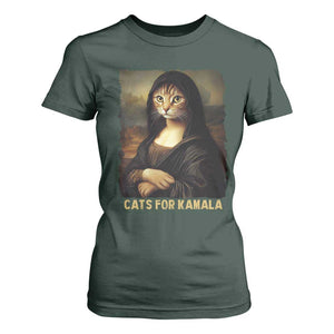 Funny Harris Cat T Shirt For Women Cats Mona Lisa Vintage TS09 Dark Forest Green Print Your Wear