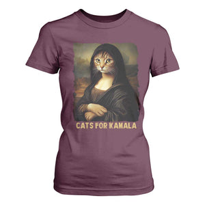 Funny Harris Cat T Shirt For Women Cats Mona Lisa Vintage TS09 Maroon Print Your Wear