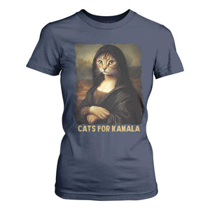 Funny Harris Cat T Shirt For Women Cats Mona Lisa Vintage TS09 Navy Print Your Wear