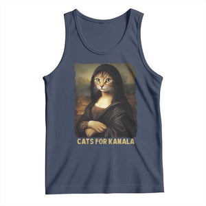 Funny Harris Cat Tank Top Cats Mona Lisa Vintage TS09 Navy Print Your Wear