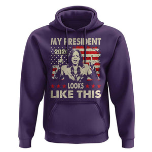 Harris 2024 Hoodie My President Looks Like This TS09 Purple Print Your Wear