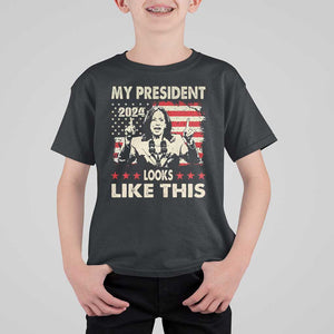 Harris 2024 T Shirt For Kid My President Looks Like This TS09 Black Print Your Wear