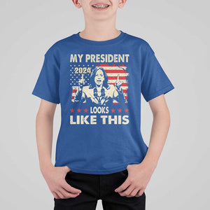 Harris 2024 T Shirt For Kid My President Looks Like This TS09 Royal Blue Print Your Wear