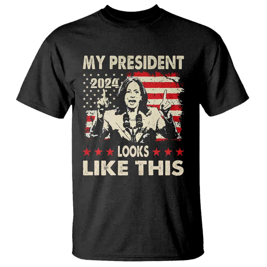 Harris 2024 T Shirt My President Looks Like This TS09 Black Print Your Wear