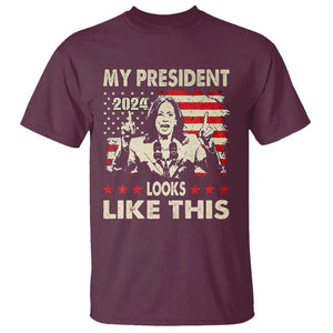 Harris 2024 T Shirt My President Looks Like This TS09 Maroon Print Your Wear