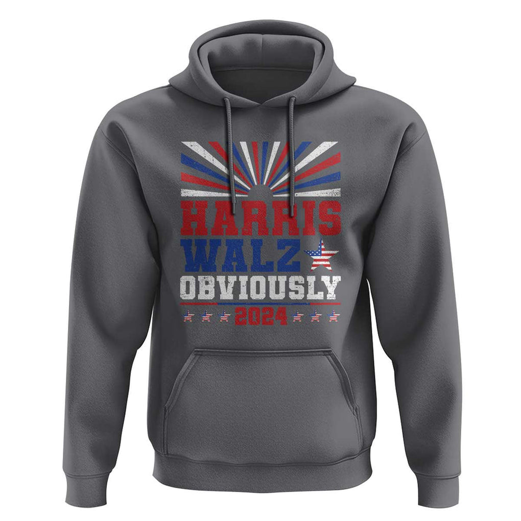 Harris Walz Obviously Hoodie US President Election 2024 TS09 Charcoal Print Your Wear