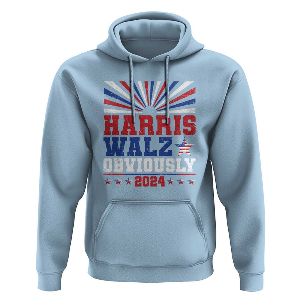 Harris Walz Obviously Hoodie US President Election 2024 TS09 Light Blue Print Your Wear