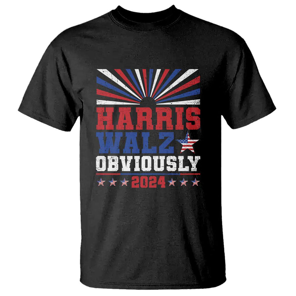 Harris Walz Obviously T Shirt US President Election 2024 TS09 Black Print Your Wear