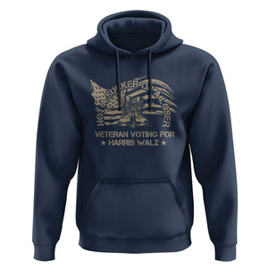 Veteran For Harris Walz Hoodie I Am A Veteran Not A Sucker Or A Loser TS09 Navy Print Your Wear