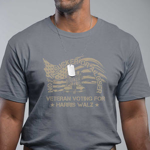 Veteran For Harris Walz T Shirt I Am A Veteran Not A Sucker Or A Loser TS09 Charcoal Print Your Wear