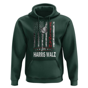 Veteran For Kamala Hoodie American Flag Harris Support President 2024 TS09 Dark Forest Green Print Your Wear