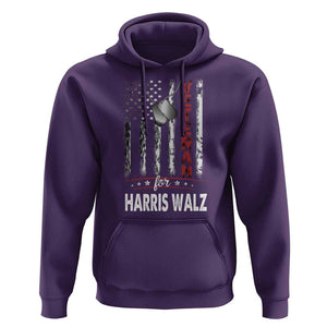 Veteran For Kamala Hoodie American Flag Harris Support President 2024 TS09 Purple Print Your Wear