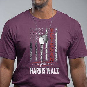 Veteran For Kamala T Shirt American Flag Harris Support President 2024 TS09 Maroon Print Your Wear