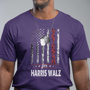 Veteran For Kamala T Shirt American Flag Harris Support President 2024 TS09 Purple Print Your Wear