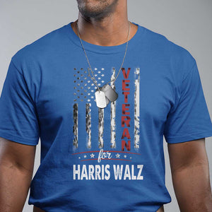 Veteran For Kamala T Shirt American Flag Harris Support President 2024 TS09 Royal Blue Print Your Wear