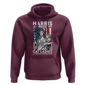 Kamala 2024 Hoodie Harris For President Cat Ladies For World Domination TS09 Maroon Print Your Wear