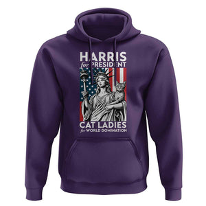 Kamala 2024 Hoodie Harris For President Cat Ladies For World Domination TS09 Purple Print Your Wear