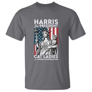 Kamala 2024 T Shirt Harris For President Cat Ladies For World Domination TS09 Charcoal Print Your Wear