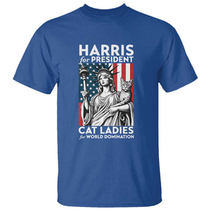 Kamala 2024 T Shirt Harris For President Cat Ladies For World Domination TS09 Royal Blue Print Your Wear