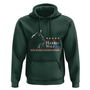 Harris Walz 2024 Hoodie For World Domination US President TS09 Dark Forest Green Print Your Wear