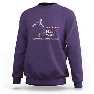 Harris Walz 2024 Sweatshirt For World Domination US President TS09 Purple Print Your Wear